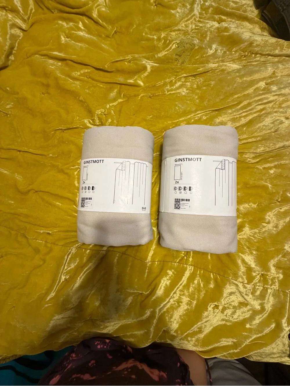 IKEA GINSTMOTT Beige Curtain Pair